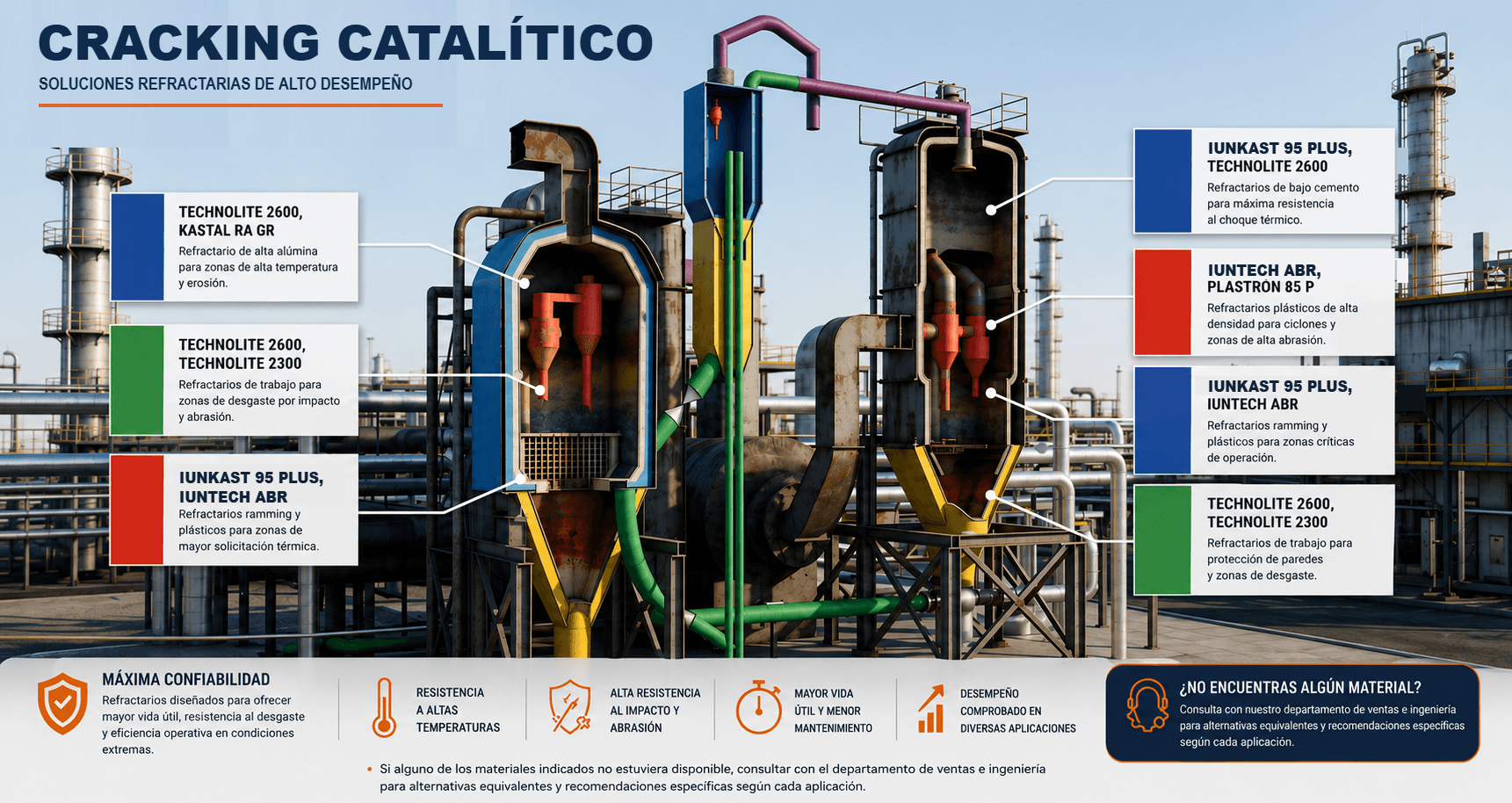 Refinerías y petroquímicas: detalle de revestimiento y zonas refractarias